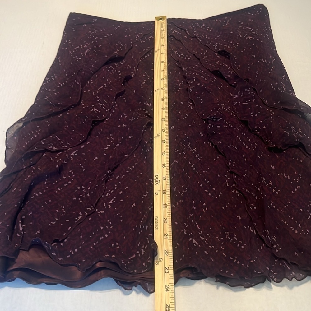 Ann Taylor Silk Purple Ruffle Skirt Size 16 - Picture 8 of 15